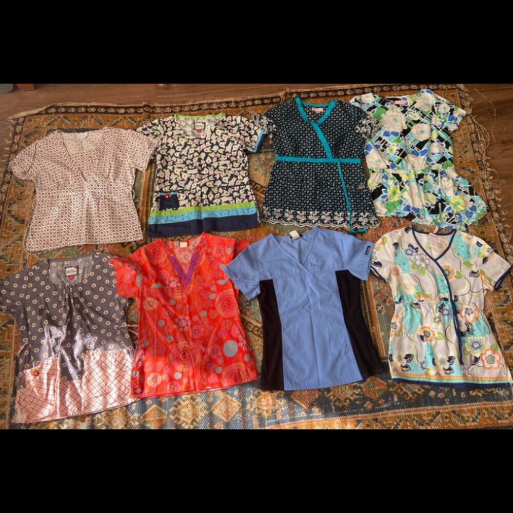 Lot of Womens Scrub Tops and Bottoms, XXS-S